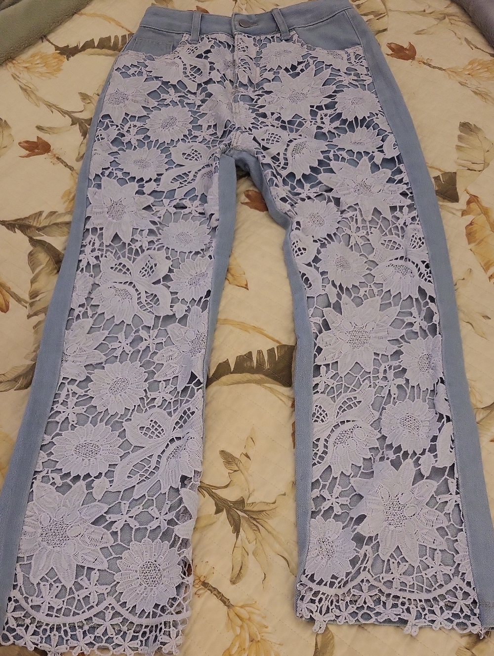 Light Blue Lace Front Jeans
